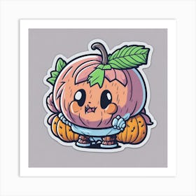 Cute Pumpkin Sticker Art Print