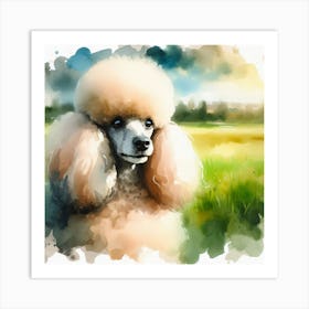 Watercolor Poodle Dog Art Print