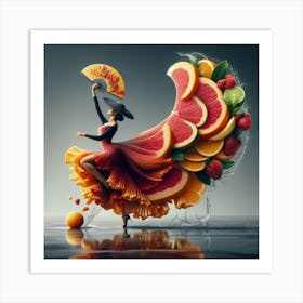 Dancing fruit flamenco Art Print