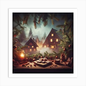 Christmas Village 3 Art Print