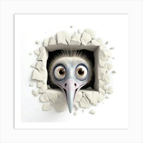 Owl In A Hole Art Print