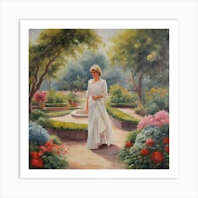 Princess Diana in the Garden Art Print