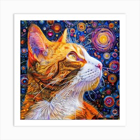 Kitty Kitty - Starry Sky Cat Art Print