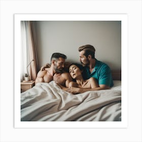 Man And Woman In Bed Art Print