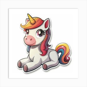 Cute Unicorn Sticker 2 Art Print