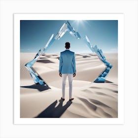 Man Standing In The Desert 17 Art Print
