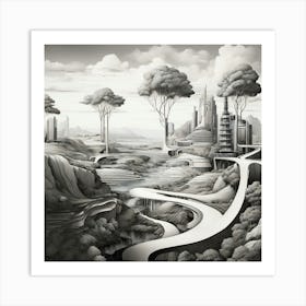 Futuristic Cityscape 1 Art Print