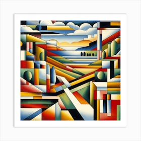 Landscape, style of Modernism 3 Art Print