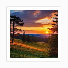 Sunset In The Mountains 84 Art Print