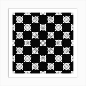 Black And White Floral Pattern Art Print