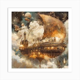 Steamship In The Sky Art Print