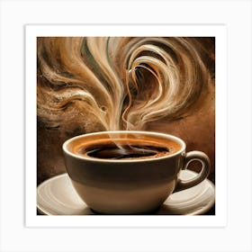 Coffee Cup With Steam Art Print