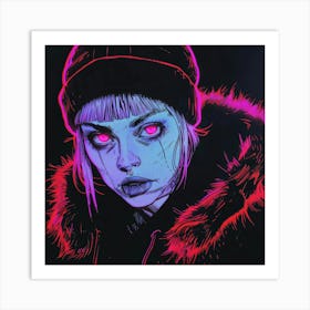 Neon Girl 7 Art Print