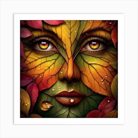 Autumn Leaves-Inspired by Arcimboldo:Whispers of Nature Art Print