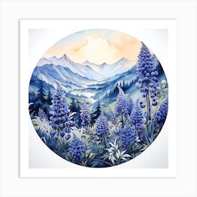 Lupins In The Mountains Art Print