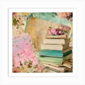 Shabby Chic Dreamy Mist Pastel Junk Journals Cooki (4) Art Print