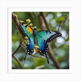 Butterfly In The Forest Art Print