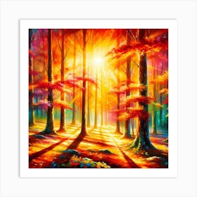 Colorful Forest Art Print