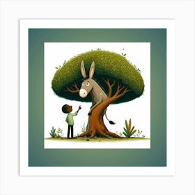 Donkey In The Tree Art Print