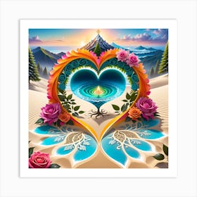 Heart Of Sand Art Print