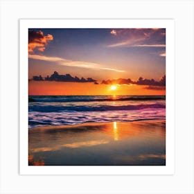 Sunset On The Beach 247 Art Print