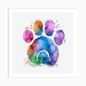 Watercolor Paw Print Art Print