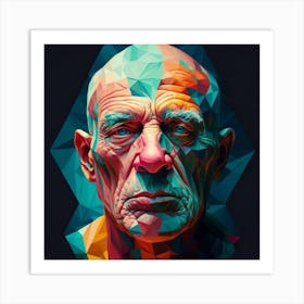 Geometric Portrait Of A Man Art Print