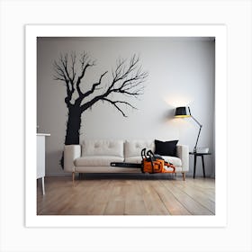 Spooky Electric Chainsaw Art Print