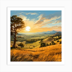 Summer Countryside Sunset Art Print