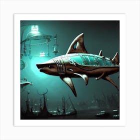 Steampunk Shark Art Print