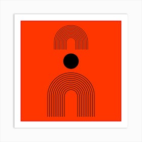 Orange Mid-Century Modern Arch  Art Print