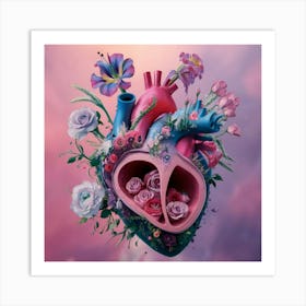 Heart Of Flowers Art Print