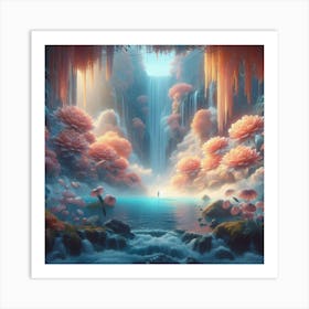 Waterfall In The Forest Art Print