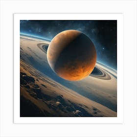 Mars In Space Art Print