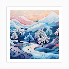 Winter Landscape Painting 5 Art Print