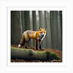 Fox In The Forest 11 Art Print