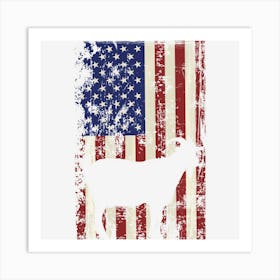 Patriotic Goat 4th Of July American Flag Art Print