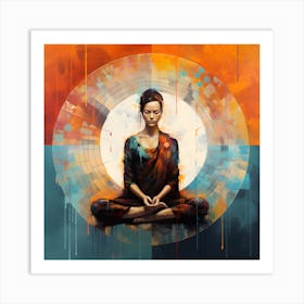 Women Meditating Abstracts By Csaba Fikker 22 Art Print