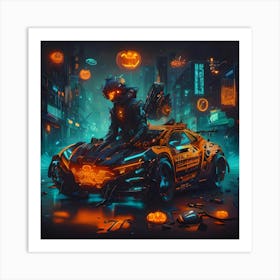 Pumpkin Car (Cyberpunk37) Art Print