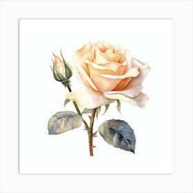 Watercolor Rose 3 Art Print