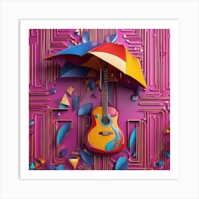 Abstract Acoustic Guitar Art Print