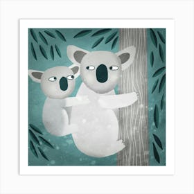 Koalas in a Gum Tree Art Print