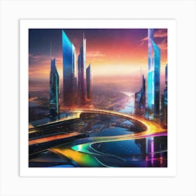 Futuristic Cityscape 114 Art Print