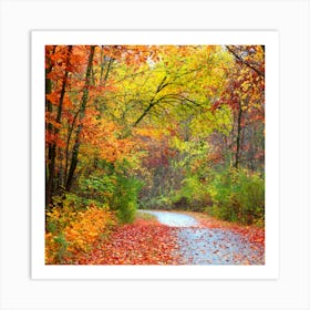 Autumn Road Art Print