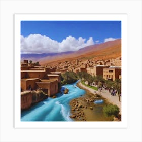 River In Morocco View Art Print