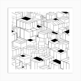 Abstract Pattern Of Cubes Art Print