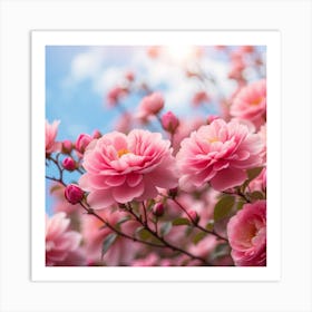 Pink Roses In Spring Art Print