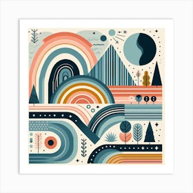 Scandinavian style, Rainbow Art Print