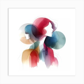 Watercolor Portrait Of A Woman 1 Art Print