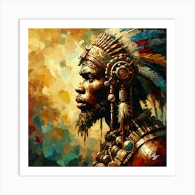 Native African Warrior Man Art Print